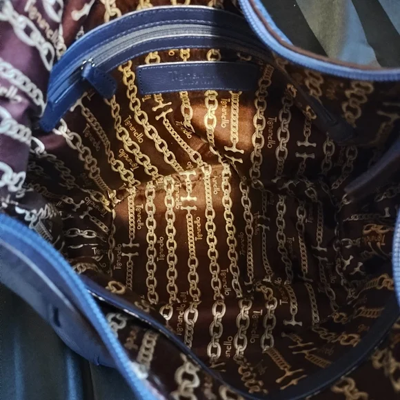 Tignanello Blue Leather Hobo Shoulder Handbag - Picture 5 of 5